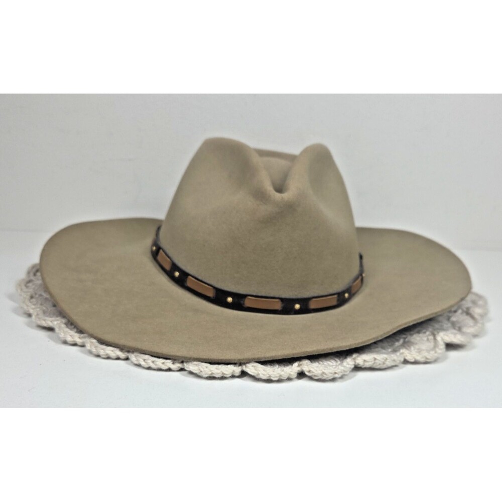 MENS Stetson Stallion HUTCHINS 3X Wool Felt Cowboy Hat 7 1/4 STONE USA TEXAS - Picture 2 of 9